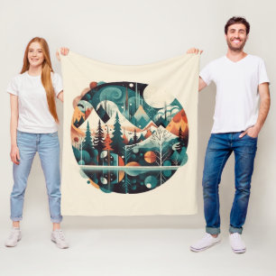 Cobertor De Velo Pinheiros e montanhas, personalizáveis