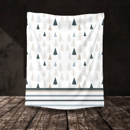 Cobertor De Velo Pinheiros Primitivos em Branco