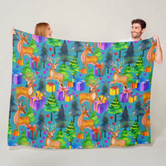 Cobertor De Velo Pinho de Natal e padrão de veados