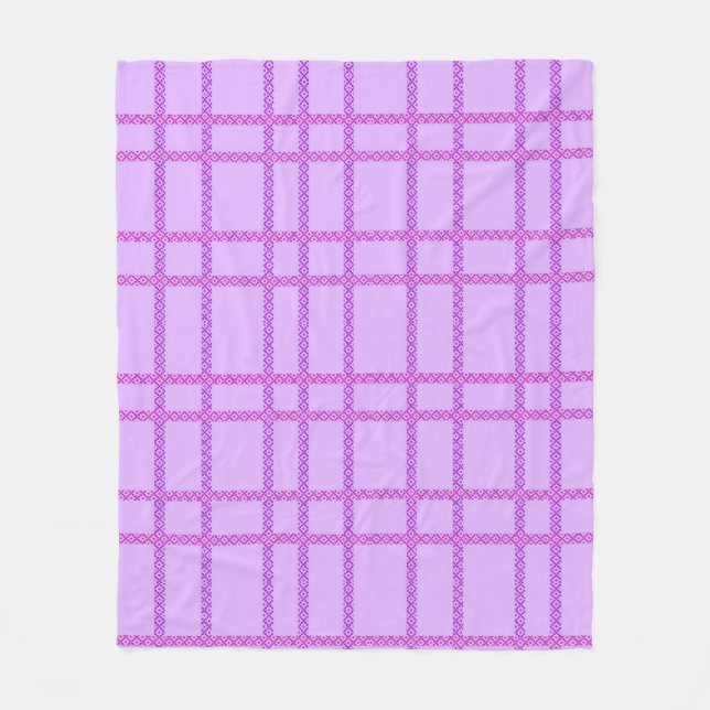 Cobertor De Velo Pink and purple flower checkered pattern (Frente)