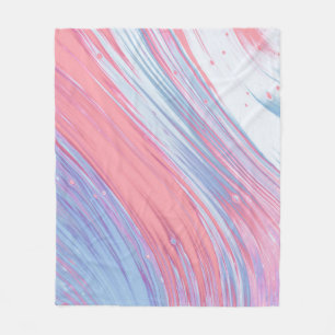 COBERTOR DE VELO PINK AND WHITE ABSTRACT PAINTING