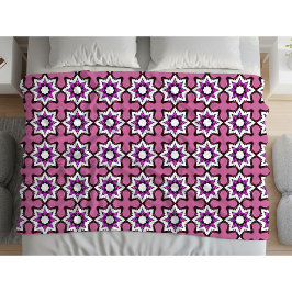 Cobertor De Velo Pink, black and white geometric mandala
