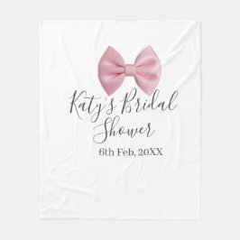 Cobertor De Velo Pink bow bridal shower name date pastel stylish te