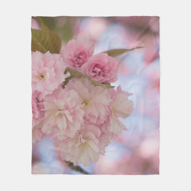 COBERTOR DE VELO PINK CHERRY BLOSSOM EM FECHAR FOTOGRAFIA (Frente)