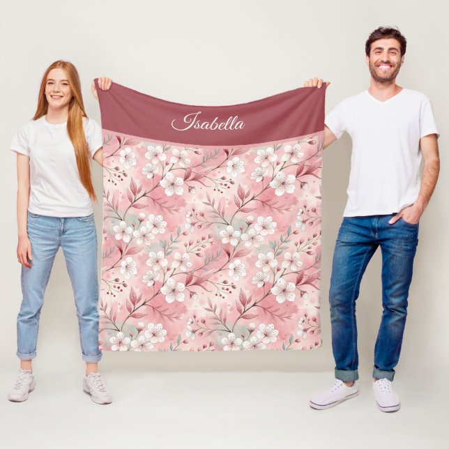 Cobertor De Velo Pink cherry blossom Personalized (In Situ)