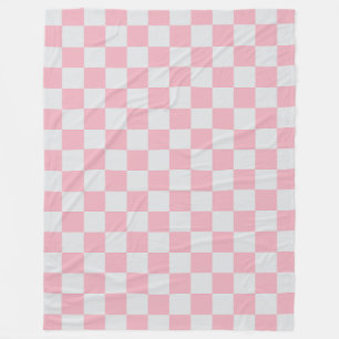 Cobertor De Velo Pink + Cinza Checkered Checkerboard Padrão