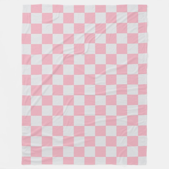 Cobertor De Velo Pink + Cinza Checkered Checkerboard Padrão (Frente)