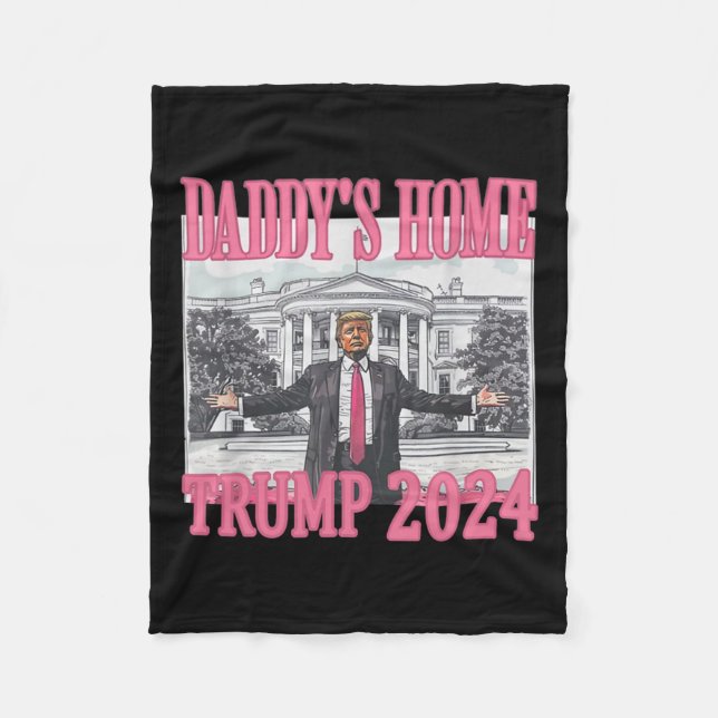 Cobertor De Velo Pink Daddys Home Trump 2024 (Frente)