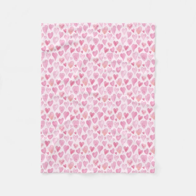 Cobertor De Velo Pink Dia de os namorados Love Heart Standard (Frente)