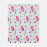 Pink Flamingo & Tropical Fruta Patterno