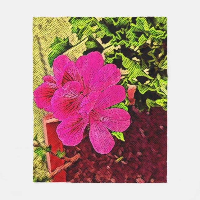 Cobertor De Velo Pink flower blooming in the garden (Frente)
