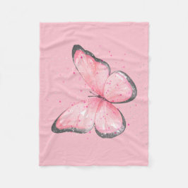 Cobertor De Velo pink glitter butterfly