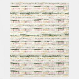 Cobertor De Velo Pink Green Cream Stripes Birthday