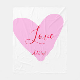 Cobertor De Velo Pink heart love happy Valentine's day text red nam