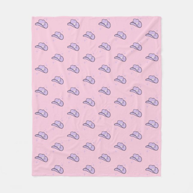 Cobertor De Velo Pink Lilac Cowgirl Rodeo Patterno (Frente)