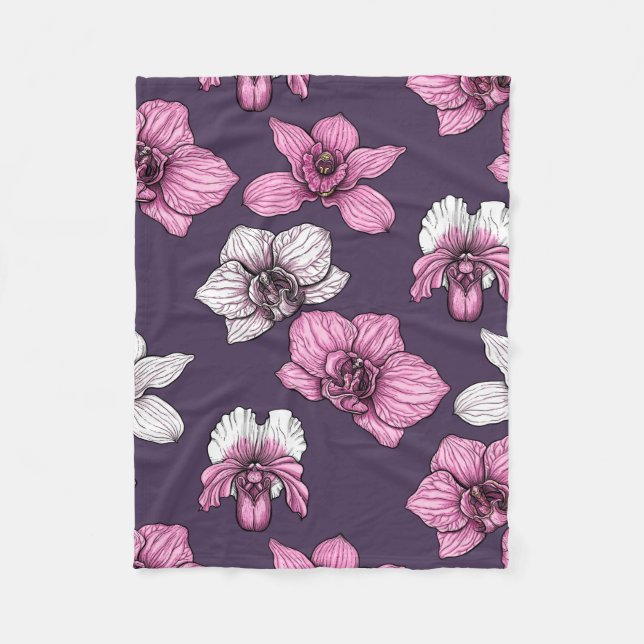 Cobertor De Velo Pink orchid flowers (Frente)