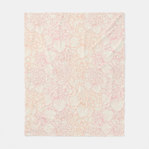 Cobertor De Velo Pink Peony Floral Patterno