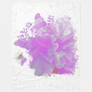 Cobertor De Velo *~* Pink Peony Painting Art Happy Butterfly AR3