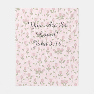 Cobertor De Velo Pink Rosebud "You Are So Loved" Blanket