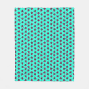 Cobertor De Velo Pink Sea Urchins Aquamarine Fleece Blanket