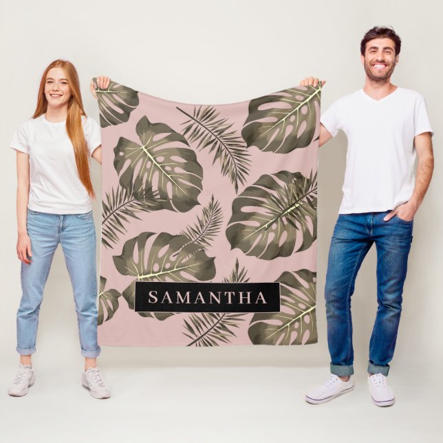 Cobertor De Velo Pink Tropical e Palm Dourado deixa padrão e nome (In Situ)