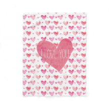 Pink Watercolor Hearts Valentine Day Standard