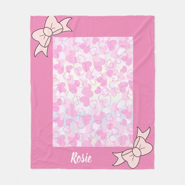 Cobertor De Velo Pinky Hearts Fleece Blanket (Frente)