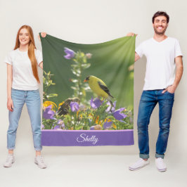 Cobertor De Velo Pintassilgo em uma Flor de Campainha