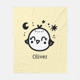 Cobertor De Velo Pintinho alegre - Arte da Linha de Pássaros Kawaii