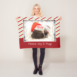 Cobertor De Velo Pinto de Natal em Santa Hat com Luzes de Natal