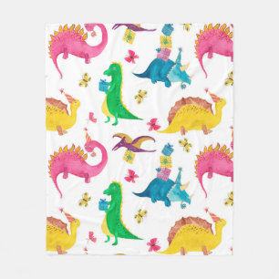 Cobertor De Velo Pintor de aquarelas com padrão uniforme com dinos