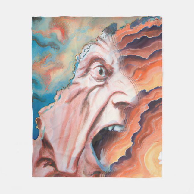 Cobertor De Velo Pintura a óleo de ondas de pânico (Frente)