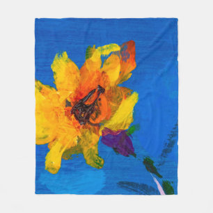 Cobertor De Velo Pintura a óleo de textura de flores, Art Painted w