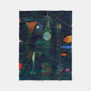Cobertor De Velo Pintura Abstrata Magia de Peixes de Paul Klee Arte