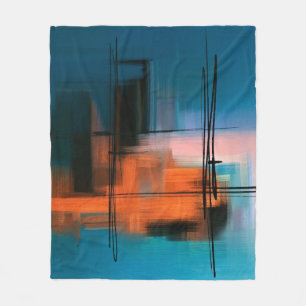 Cobertor De Velo Pintura abstrato acrílica colorida. Terra surreal
