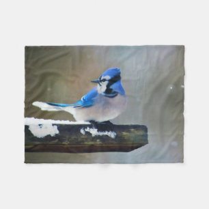 Cobertor De Velo Pintura Blue Jay - Arte Original para Pássaros
