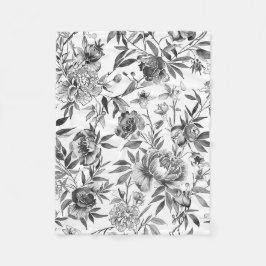 Cobertor De Velo Pintura Botânica Floral em Aquarela Chinesa