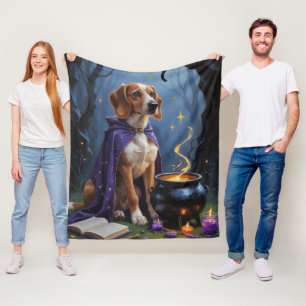 Cobertor De Velo Pintura caprichosa de Halloween com cão Afghan Hou