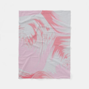 Cobertor De Velo Pintura de abstrato branco e rosa