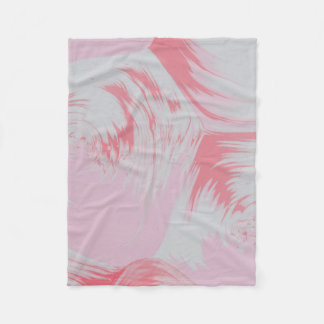 Cobertor De Velo Pintura de abstrato branco e rosa