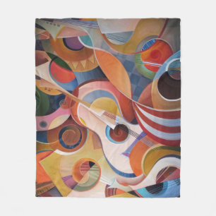 Cobertor De Velo Pintura de Abstrato de Música Feita à Mão