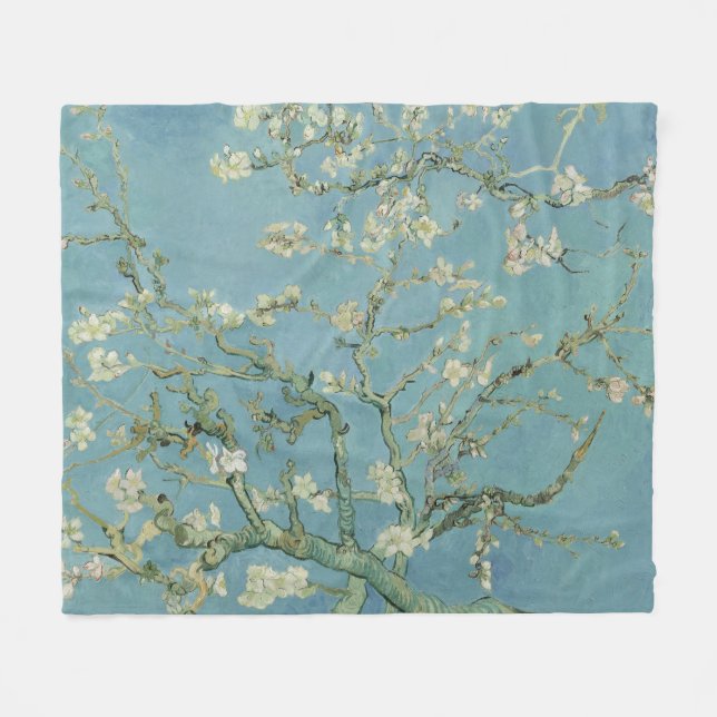 Cobertor De Velo Pintura de Almond Blossoms por Van Gogh (Frente (Horizontal))