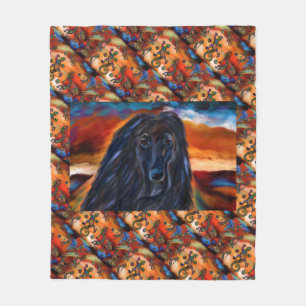 Cobertor De Velo Pintura de Arte Kokopelli do Afghan Hound 