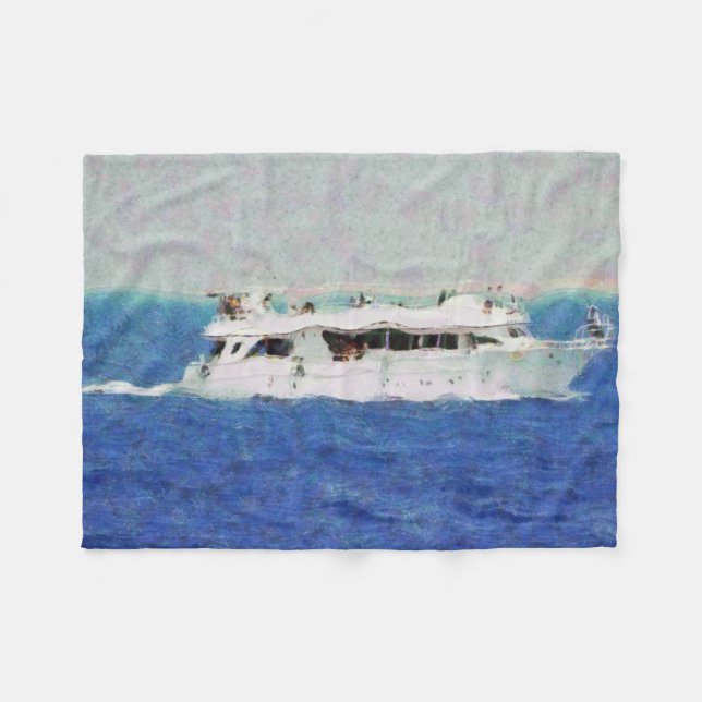 Cobertor De Velo Pintura de barcos (Frente (Horizontal))