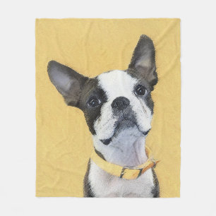 Cobertor De Velo Pintura de Boston Terrier - Arte de Cachorro Origi