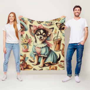 Cobertor De Velo Pintura de Chihuahua Puppy