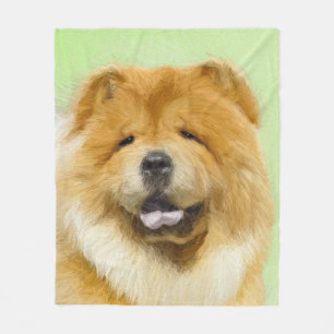 Cobertor De Velo Pintura de Chow Chow - Arte Original de Cachorro F