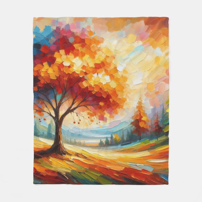 Cobertor De Velo Pintura de Paisagem Com Cores Brilhantes (Frente)