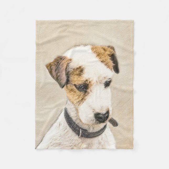 Cobertor De Velo Pintura de Parson Jack Russell Terrier - Arte Cani (Frente)