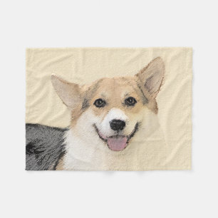 Cobertor De Velo Pintura de Pembroke Welsh Corgi - Arte Original pa